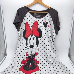 Disney Minnie Mouse Ladies Polka Dot Night Shirt - Red and Black